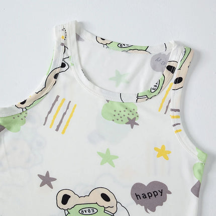 1/3/4 Pcs Children's Four Seasons Thin Solid Color Joker Vest Boy Loose And Comfortable Bottoming Shirt girl Sweet And Lovely T by Gilded Grace