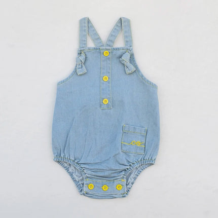 Ali Co SS26 Blue Denim collection Cotton boys girls outfits dress skirt shirt and overalls by Gilded Grace