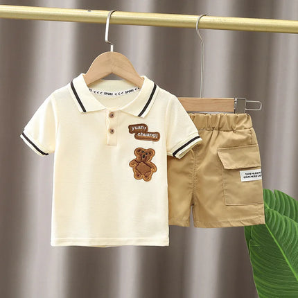 Baby Boy Clothes Set T-shirt+Shorts Kids Boy Summer Clothing Set Cute Cartoon Baby Boy Outfit Set Infant Toddler Tee Shirt Pants by Gilded Grace
