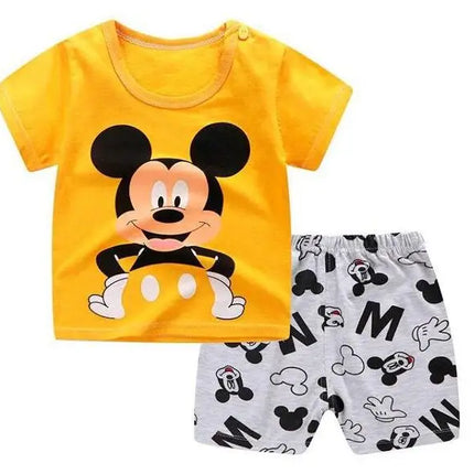Summer T-shirt Shorts Children's Short Sleeve Set Cotton Tees Pants Tracksuits Boys And Girls Babies Clothes Casual Two Piece by Gilded Grace