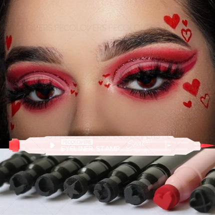1PC 2-in-1 Waterproof Liquid Eyeliner-Quick Dry, Including Star/Love/Butterfly Patterns, Accurate Eye Makeup, Silky Application by Gilded Grace