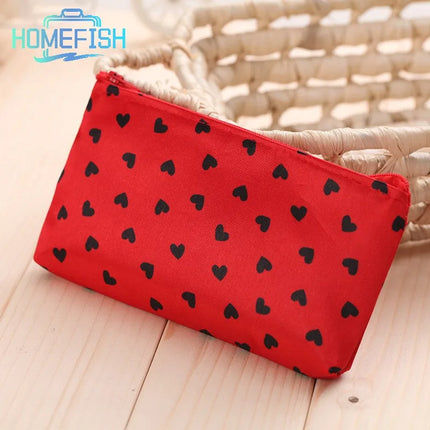 HOMEFISH Heart Pattern Zipper Makeup Bag Fashion Design Multi-Functional Bag Using As Cosmetic Pouch Or Travel Purse For Women by Gilded Grace