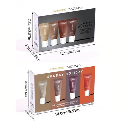 4-piece Lip Gloss Set Complete, Exquisite, Practical, Comfortable, Moisturizing, Natural, Portable Makeup Set by Gilded Grace