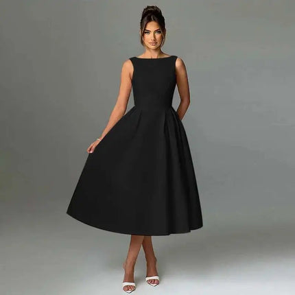 Townlike Pleated Waist Wrap A-line Dress Women Elegant Midi Long 2024 Summer Dress Backless Nightclub Sexy Party Dresses by Gilded Grace