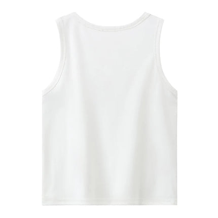 1/3/4 Pcs Children's Four Seasons Thin Solid Color Joker Vest Boy Loose And Comfortable Bottoming Shirt girl Sweet And Lovely T by Gilded Grace