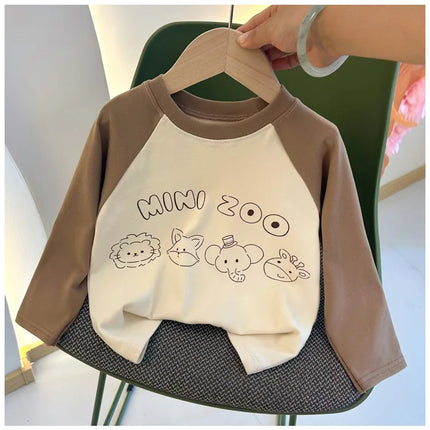 New Autumn Girls and Boys Long Sleeve T-shirt Base Shirt Letter Korean Style Children Clothing by Gilded Grace