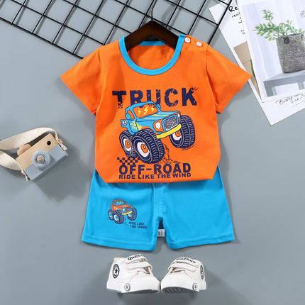 Fashion Kids Clothes Boys Girls Sets Top Shorts 2PCS 100% Cotton Soft Summer Children Baby Cloths T-shirt Shorts Toddler Suit by Gilded Grace