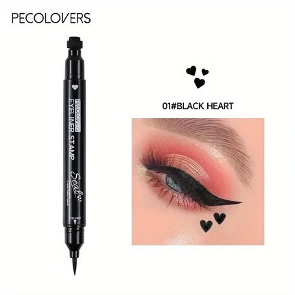 1PC 2-in-1 Waterproof Liquid Eyeliner-Quick Dry, Including Star/Love/Butterfly Patterns, Accurate Eye Makeup, Silky Application by Gilded Grace