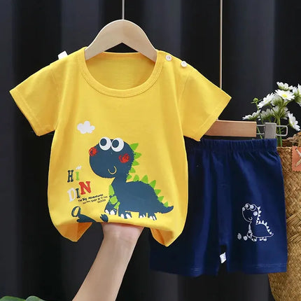 Fashion Kids Clothes Boys Girls Sets Top Shorts 2PCS 100% Cotton Soft Summer Children Baby Cloths T-shirt Shorts Toddler Suit by Gilded Grace