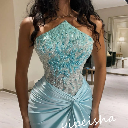 Customized Classic Modern Style Formal Evening Strapless Mermaid Beadings Bespoke Occasion Prom Dresses by Gilded Grace