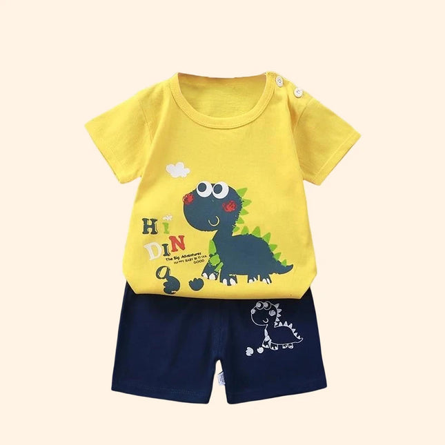 Fashion Kids Clothes Boys Girls Sets Top Shorts 2PCS 100% Cotton Soft Summer Children Baby Cloths T-shirt Shorts Toddler Suit by Gilded Grace