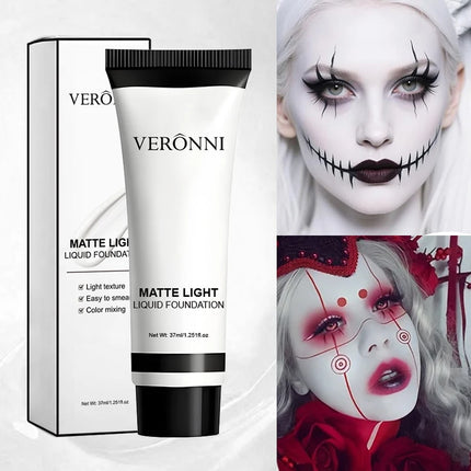Professional White Face Foundation-Waterproof,Matte Finish,for Photography,Clown,Gothic Makeup,24H Wear,Natural Look Cosmetics by Gilded Grace