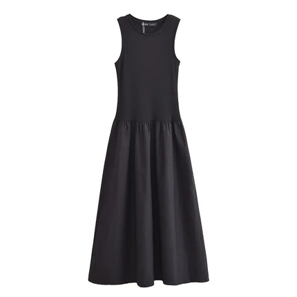 HXAO Women's Black Long Dresses 2025 Spring Sleeveless Elegant Dresses Fashion Casual Vintage Party Khaki Dresses Vestidos by Gilded Grace