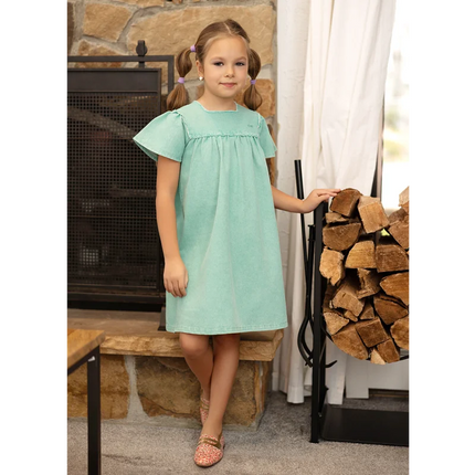 Ali Co SS26 Green Denim collection Cotton boys girls clothing dress skirt shirt and overalls-RESTOCK COMING EARLY MAY by Gilded Grace