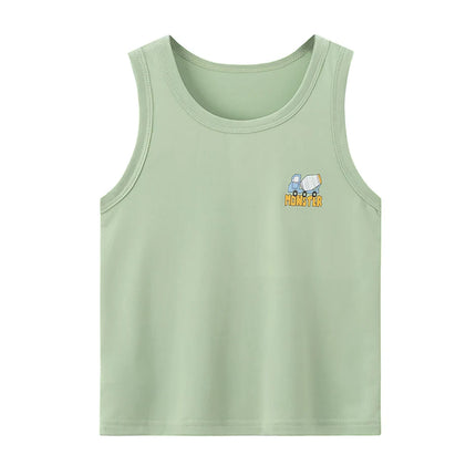 1/3/4 Pcs Children's Four Seasons Thin Solid Color Joker Vest Boy Loose And Comfortable Bottoming Shirt girl Sweet And Lovely T by Gilded Grace