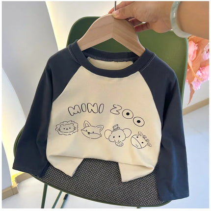 New Autumn Girls and Boys Long Sleeve T-shirt Base Shirt Letter Korean Style Children Clothing by Gilded Grace