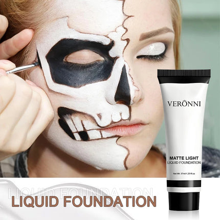 Professional White Face Foundation-Waterproof,Matte Finish,for Photography,Clown,Gothic Makeup,24H Wear,Natural Look Cosmetics by Gilded Grace