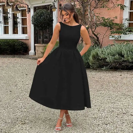 Townlike Pleated Waist Wrap A-line Dress Women Elegant Midi Long 2024 Summer Dress Backless Nightclub Sexy Party Dresses by Gilded Grace