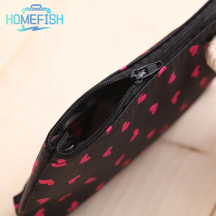 HOMEFISH Heart Pattern Zipper Makeup Bag Fashion Design Multi-Functional Bag Using As Cosmetic Pouch Or Travel Purse For Women by Gilded Grace