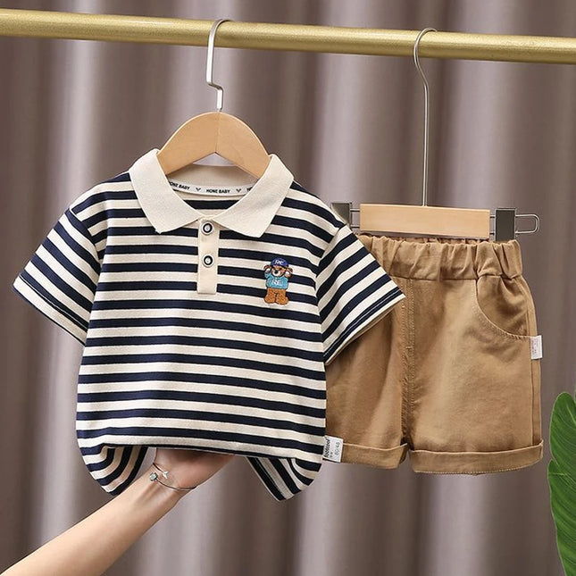 Baby Boy Clothes Set T-shirt+Shorts Kids Boy Summer Clothing Set Cute Cartoon Baby Boy Outfit Set Infant Toddler Tee Shirt Pants by Gilded Grace