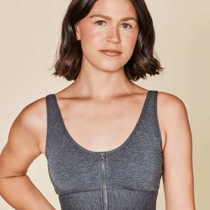 Wilderness Front‑Closure Cotton Bralette - Grey by Meadow