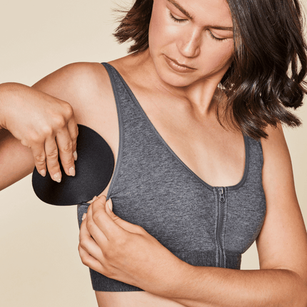Wilderness Front‑Closure Cotton Bralette - Grey by Meadow
