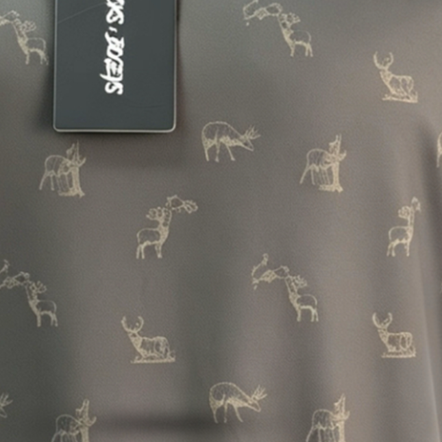 "Get Bucked" Golf Polo - Brown by Bow Crew Apparel - Bow Hunting Lifestyle Apparel