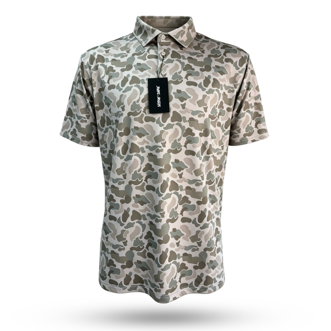 "Back 9 Camo" Golf Polo by Bow Crew Apparel - Bow Hunting Lifestyle Apparel