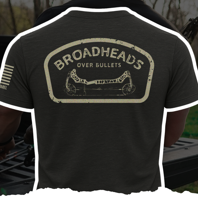 "Broadheads Over Bullets" Tee - Black by Bow Crew Apparel - Bow Hunting Lifestyle Apparel
