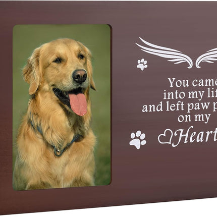 Pet Memorial Keepsake - Cat or Dog Urn with Photo Frame, Wooden Bamboo Urn for Memorial Gifts