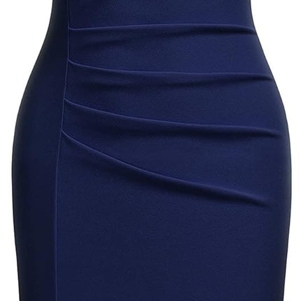 Women'S Retro Ruffle Sleeveless Cocktail Party Pencil Dress