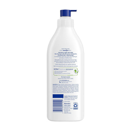 Intense Healing Body Lotion for Very Dry and Itchy Skin with Glycerin, Provitamin B5, and Niacinamide - 72-Hour Moisturizer, 16.9 Fl Oz Pump Bottle