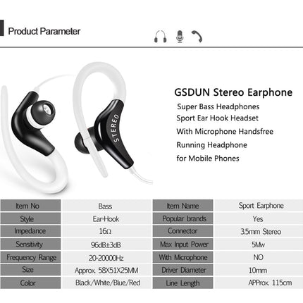 Universal In-Ear Sports Headphones with Microphone by Gilded Grace