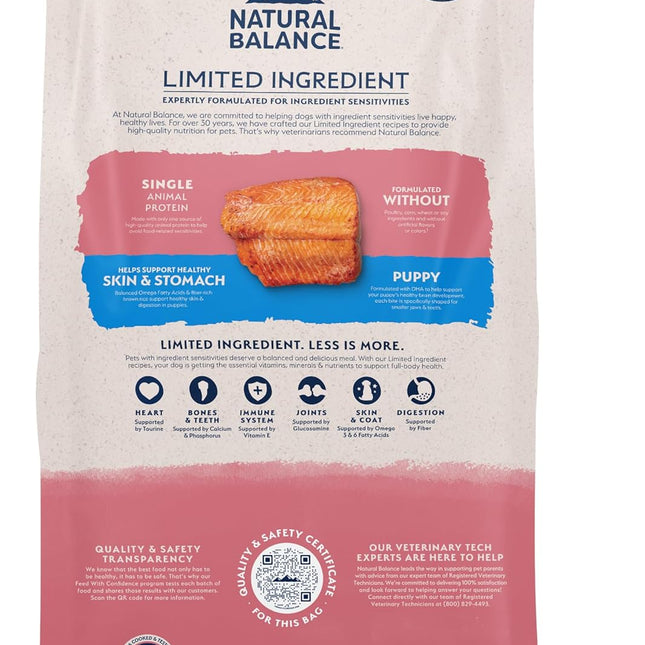 Limited Ingredient Puppy Dry Dog Food with Healthy Grains, Salmon & Brown Rice Recipe, 24 Pound (Pack of 1)