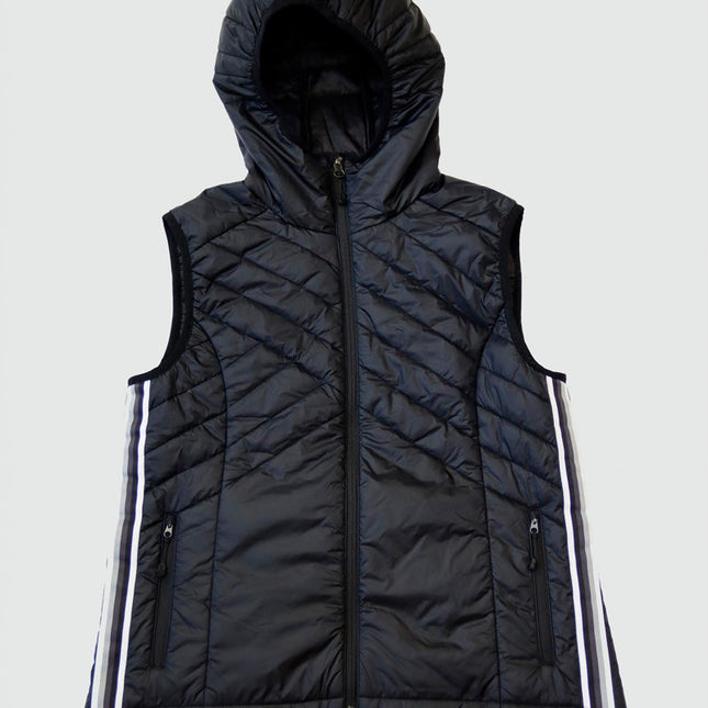 Powerstripe Eco-Friendly Down Hooded Vest by Goal Five