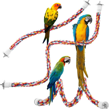 Bird Rope Perches,Parrot Toys 21 Inches Rope Bungee Bird Toy (21 Inches)[1 Pack]
