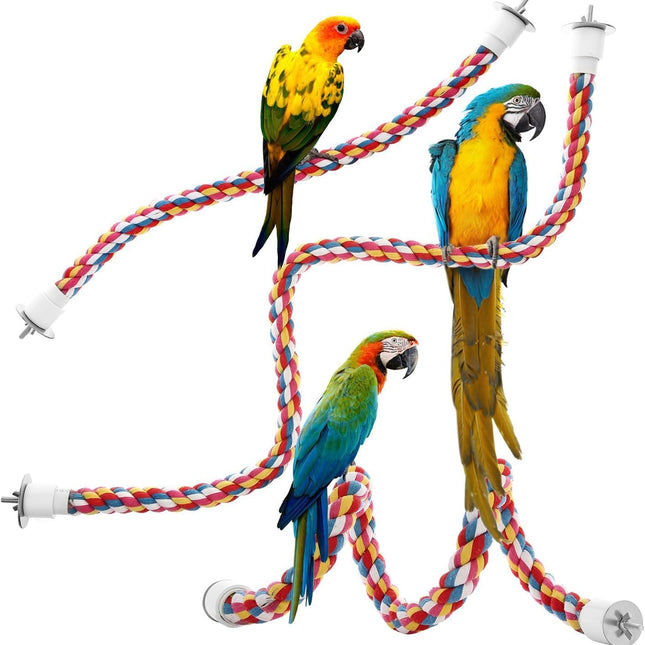 Bird Rope Perches,Parrot Toys 21 Inches Rope Bungee Bird Toy (21 Inches)[1 Pack]