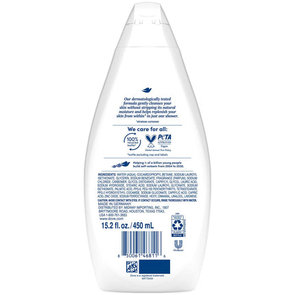 Dove Hydrating Body Wash 6-Pack – Moisturizing Cleanser for Smooth, Soft Skin, 15.22 Oz Each
