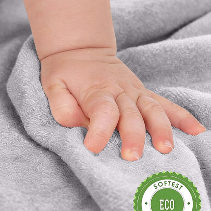 Baby Washcloths, Rayon Made from Bamboo - 2 Layer Ultra Soft Absorbent Newborn Bath Face Towel - Reusable Baby Wipes for Delicate Skin - Grey, 6 Pack