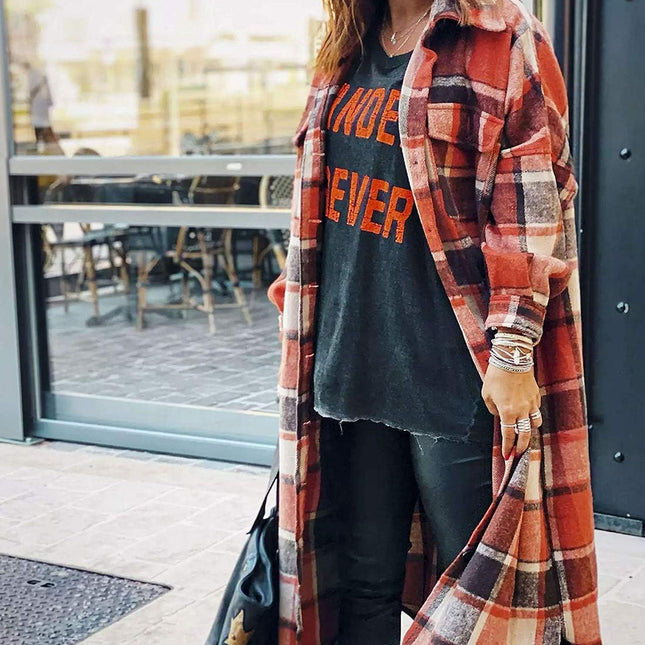 Women'S Flannel Plaid Shacket Fall Oversized Long Button down Shirt Jacket Shackets