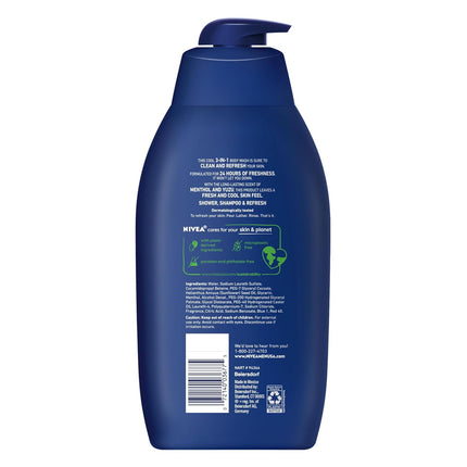 Cool Body Wash with Icy Menthol, 30 Fl Oz Pump Bottle (Pack of 2)