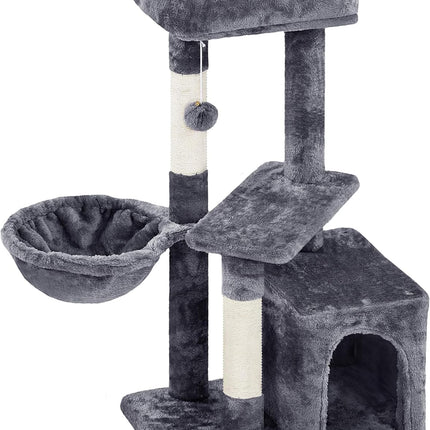 Cat Tree, 34In Cat Tower, Multi-Level Cat Condo with Extra Scratch Boards and Sisal Posts as Kitty Activity Center Pet Stand Tree for Indoor Kittens