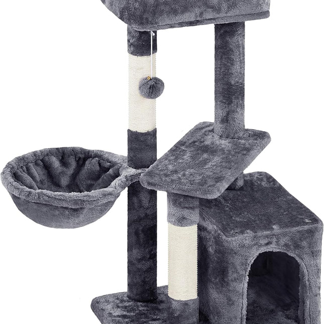 Cat Tree, 34In Cat Tower, Multi-Level Cat Condo with Extra Scratch Boards and Sisal Posts as Kitty Activity Center Pet Stand Tree for Indoor Kittens