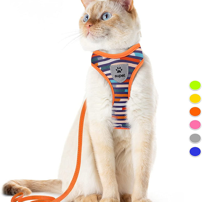 Cat Harness and Leash Escape Proof for Walking, Adjustable Cat Vest Harness and Leash Set for Large and Small Cats Kittens