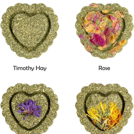 16Pcs Timothy Hay Treats - Natural Chews for Teeth - Handmade Rabbit, Chinchilla, Gerbil, Rat, Hamster Toys - Bunny & Guinea Pig