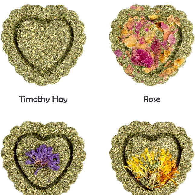 16Pcs Timothy Hay Treats - Natural Chews for Teeth - Handmade Rabbit, Chinchilla, Gerbil, Rat, Hamster Toys - Bunny & Guinea Pig