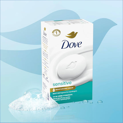 Dove Sensitive Skin Beauty Bar Soap, Fragrance-Free and Hypoallergenic, 8 Bars (3.75 Oz Each)