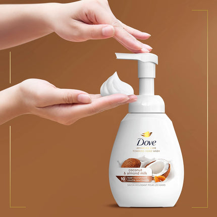 Dove Foaming Hand Wash with Coconut & Almond Milk, 10.1 Oz - Pack of 4, Superior Moisturization for Skin Protection Against Dryness