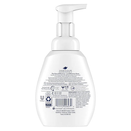 Dove Lavender & Rice Milk Foaming Hand Wash, 10.1 Oz - Pack of 4, Enhanced Moisturization for Dry Skin Protection