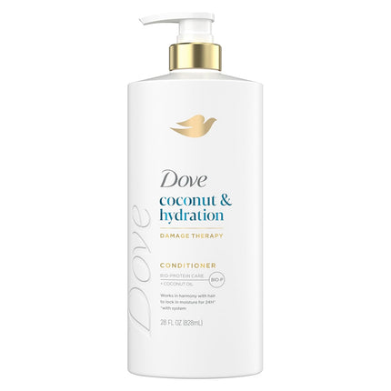 Dove Coconut & Hydration Conditioner for Dry Hair with Bio-Protein Care Technology and Coconut Oil, 28 Fl Oz